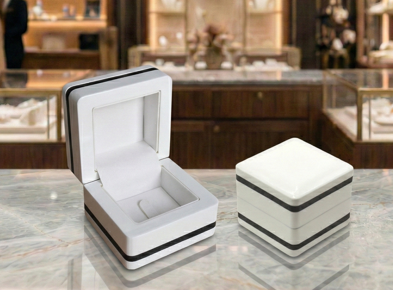CAJA MADERA ANILLO BLANCO